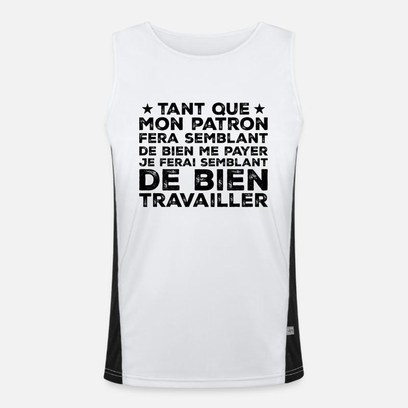 Citation Travail Collègue Humour Débardeur respirant contrasté Homme 