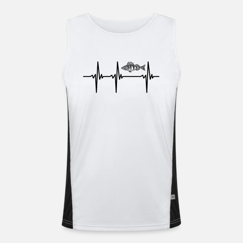 Heartbeat for perch and predatory fish Men's Functional Contrast Tank Top 