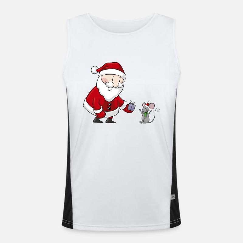 Süßer Comic Weihnachtsmann Funktionelles Kontrast-Tank Top für Männer 