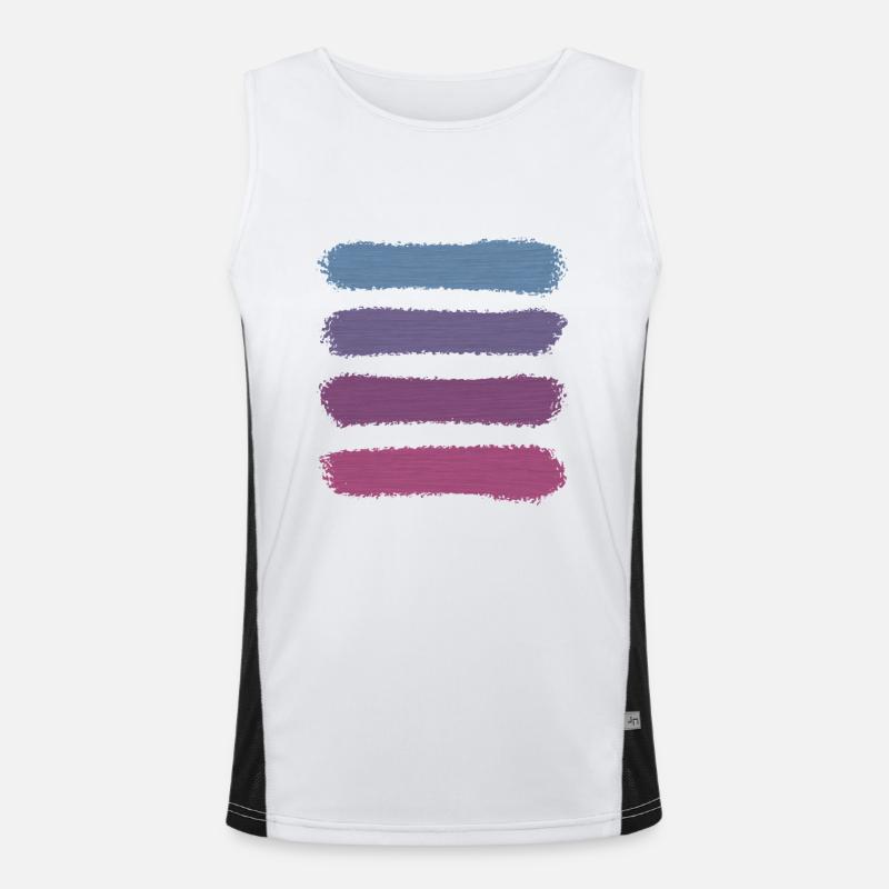 Vintage Retro Stripes "Violett Sunset" Funktionelles Kontrast-Tank Top für Männer 