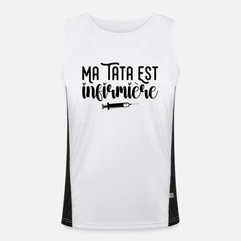 Meine Tante ist Krankenschwester Funktionelles Kontrast-Tank Top für Männer 