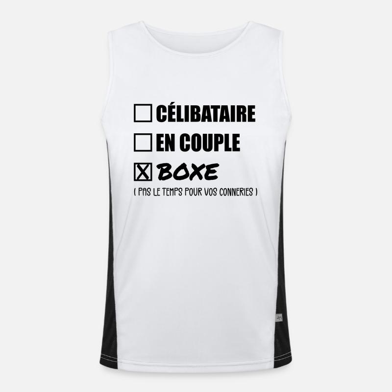 Single Couple Boxing - Boxer Gift - Men's Functional Contrast Tank Top  - white/black