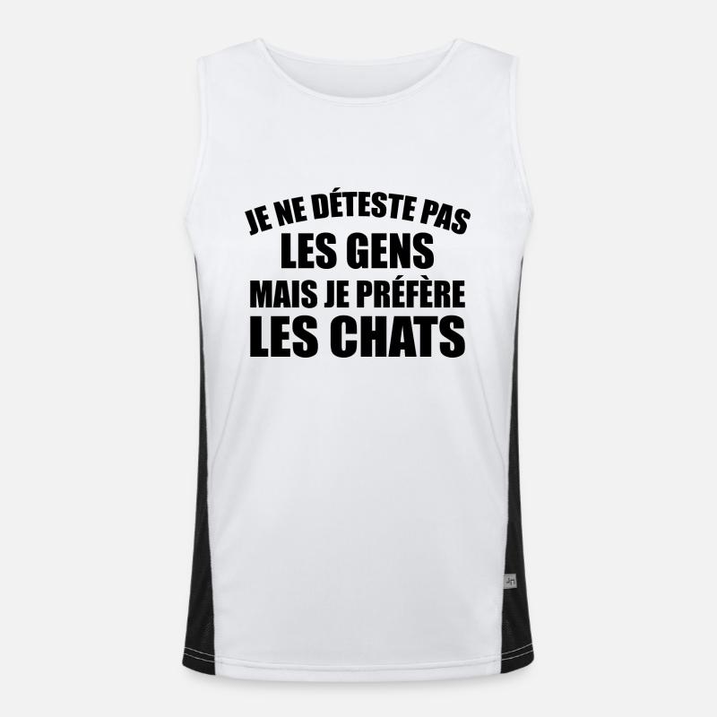 Je Ne Déteste Pas Les Gens - Je Préfère Les Chats Débardeur respirant contrasté Homme 