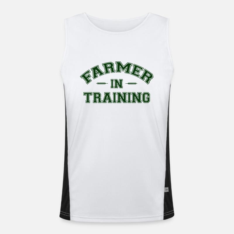 Funny Farming Farmer In Training - Men's Functional Contrast Tank Top  - white/black