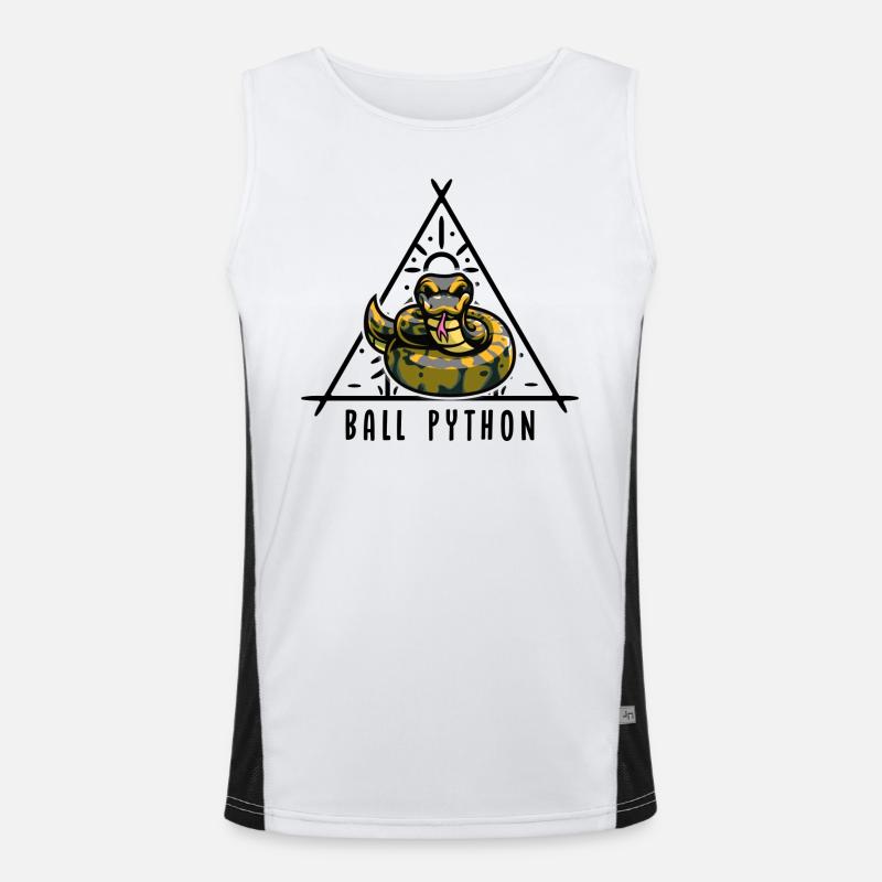 Ball Python Schlange Besitzer Nette Haustier Schlange Funktionelles Kontrast-Tank Top für Männer 