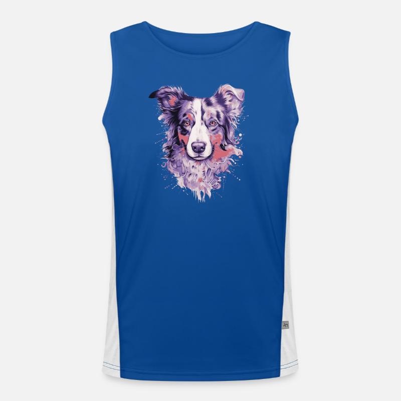 Border Collie Men's Functional Contrast Tank Top 