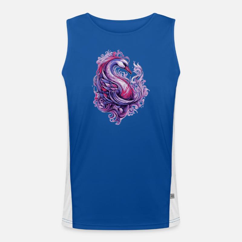 Schwanenkunst Funktionelles Kontrast-Tank Top für Männer 