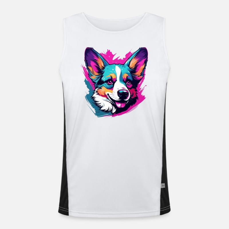 Welsh Corgi Men's Functional Contrast Tank Top 