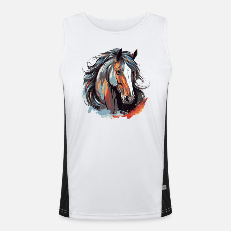 Pferdeportrait Funktionelles Kontrast-Tank Top für Männer 
