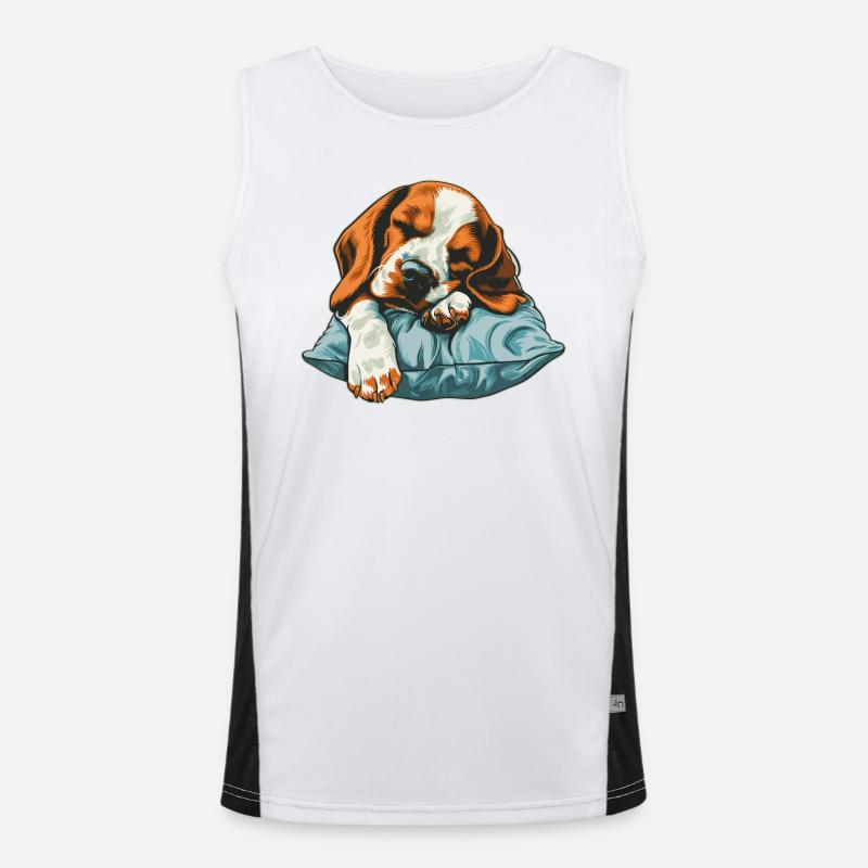 Sleeping Beagle Men's Functional Contrast Tank Top 