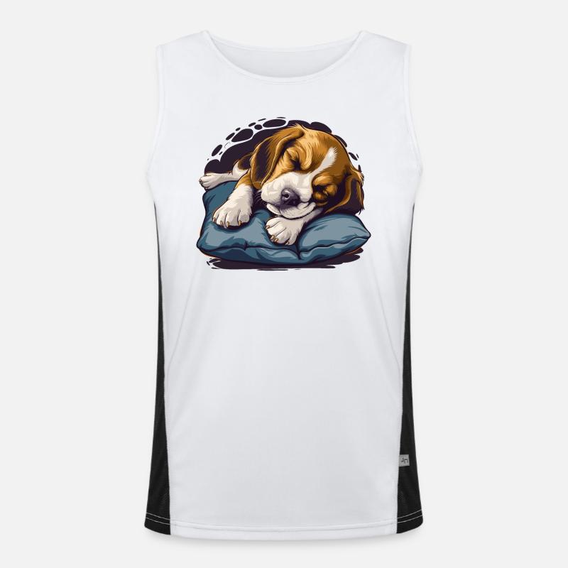 Sleeping Beagle Men's Functional Contrast Tank Top 