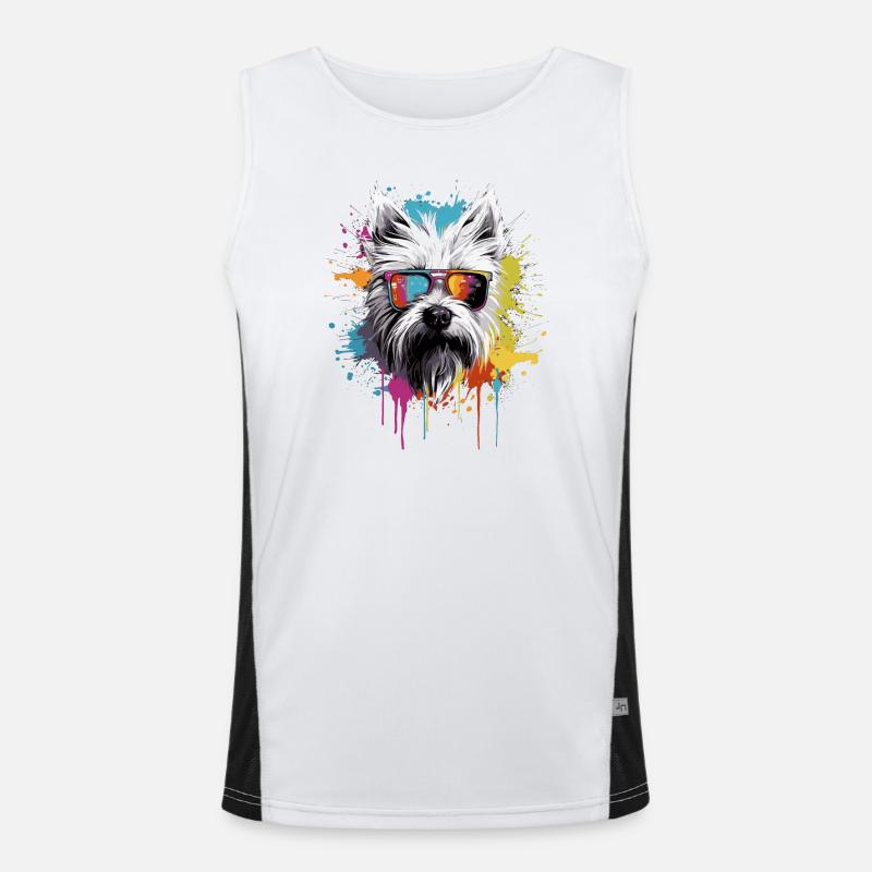 Cool West Highland White Terrier Men's Functional Contrast Tank Top 