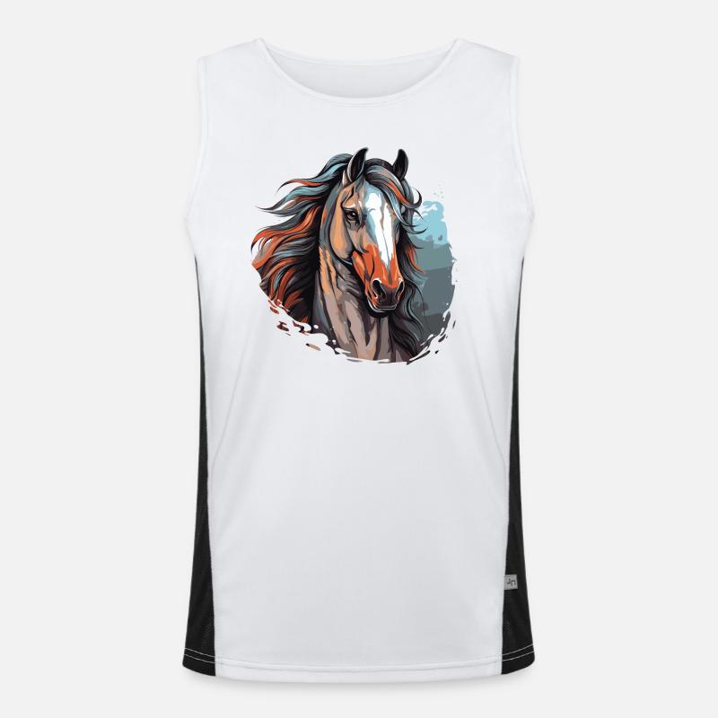 Pferdeportrait Funktionelles Kontrast-Tank Top für Männer 