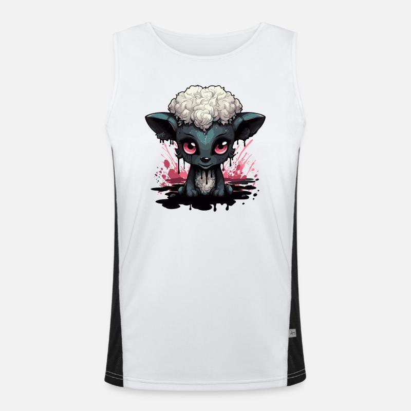 Cute Goth Sheep Men's Functional Contrast Tank Top 