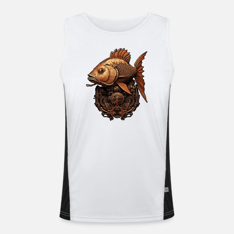 Steampunk Fish Men's Functional Contrast Tank Top 