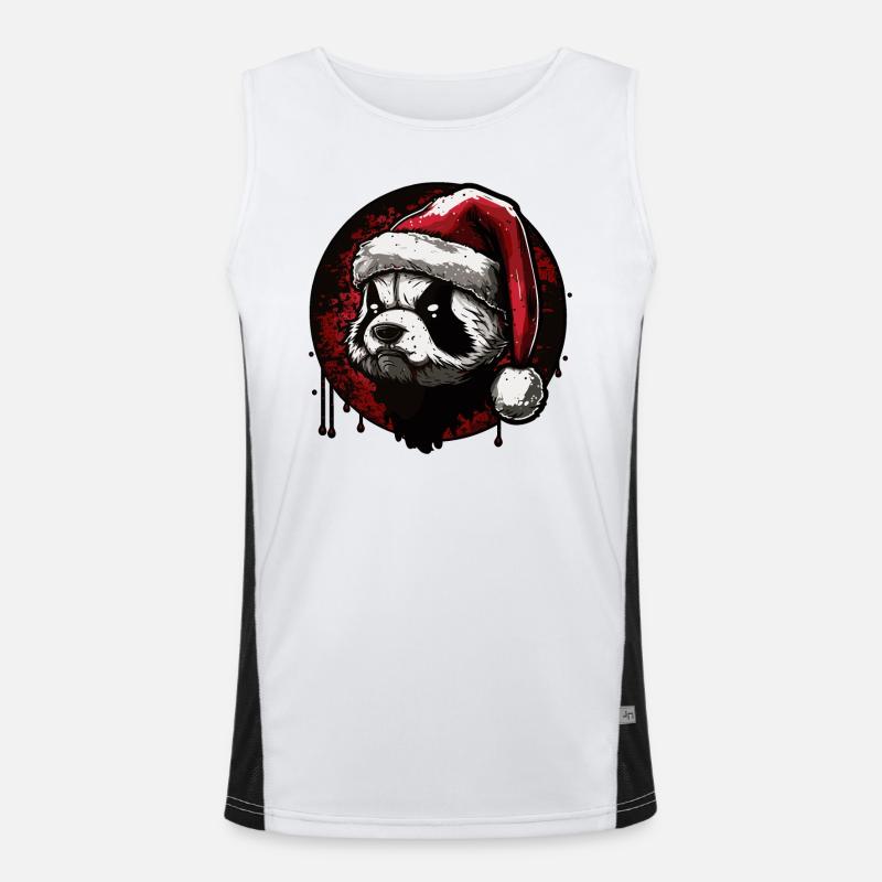 Christmas Panda Men's Functional Contrast Tank Top 