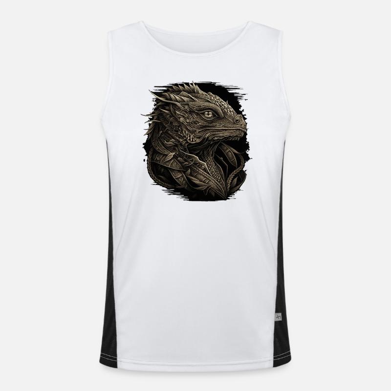 Bartagame Kleiner Drachen Funktionelles Kontrast-Tank Top für Männer 