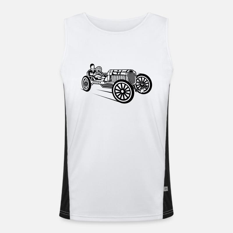 Voiture de course classique 01_schwarz Débardeur respirant contrasté Homme 
