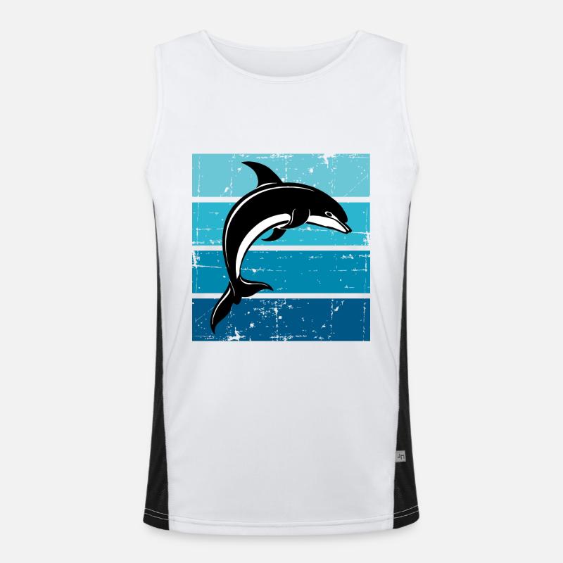 Dauphin Océan Baleine de mer Dauphin Débardeur respirant contrasté Homme 