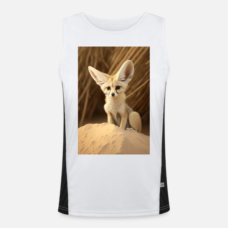 Fennek Wüstenfuchs Tier Afrika Funktionelles Kontrast-Tank Top für Männer 