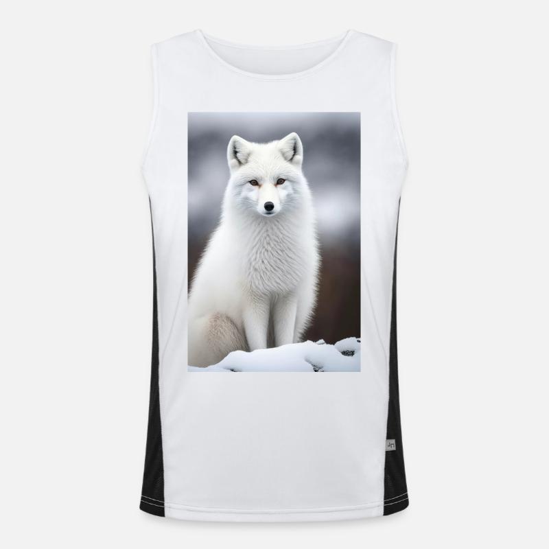Polar ræv - Funktionel kontrast tanktop til herrer - hvid/sort