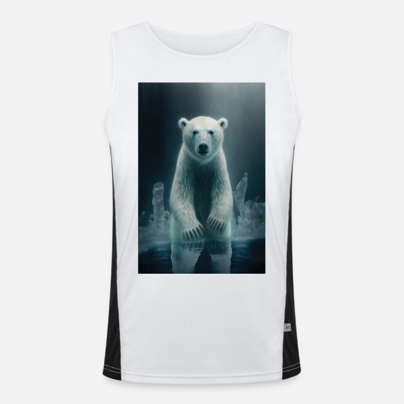 ours blanc Débardeur respirant contrasté Homme 