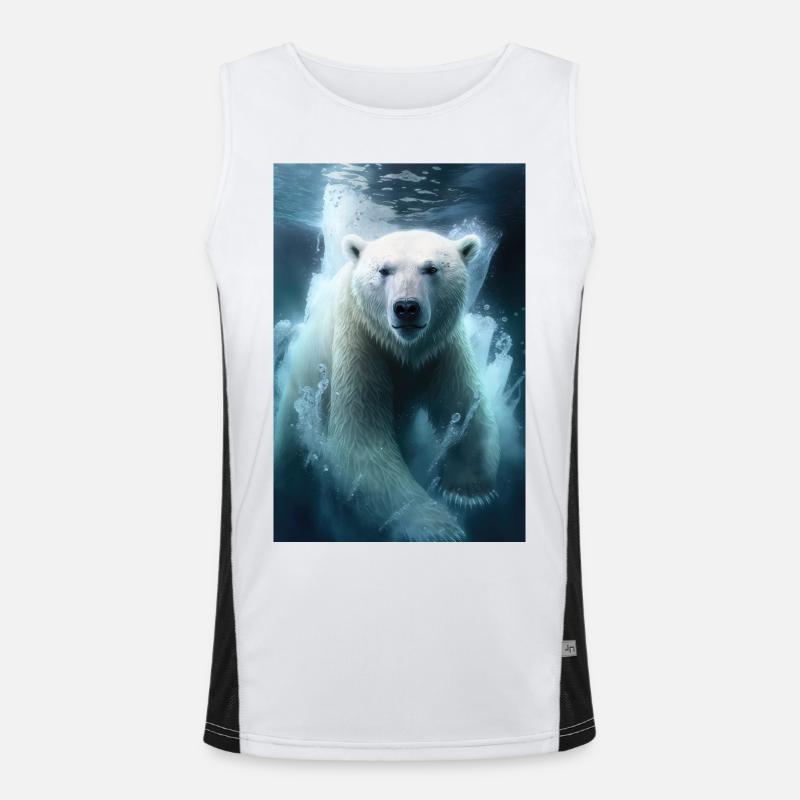 Ours blanc Débardeur respirant contrasté Homme 