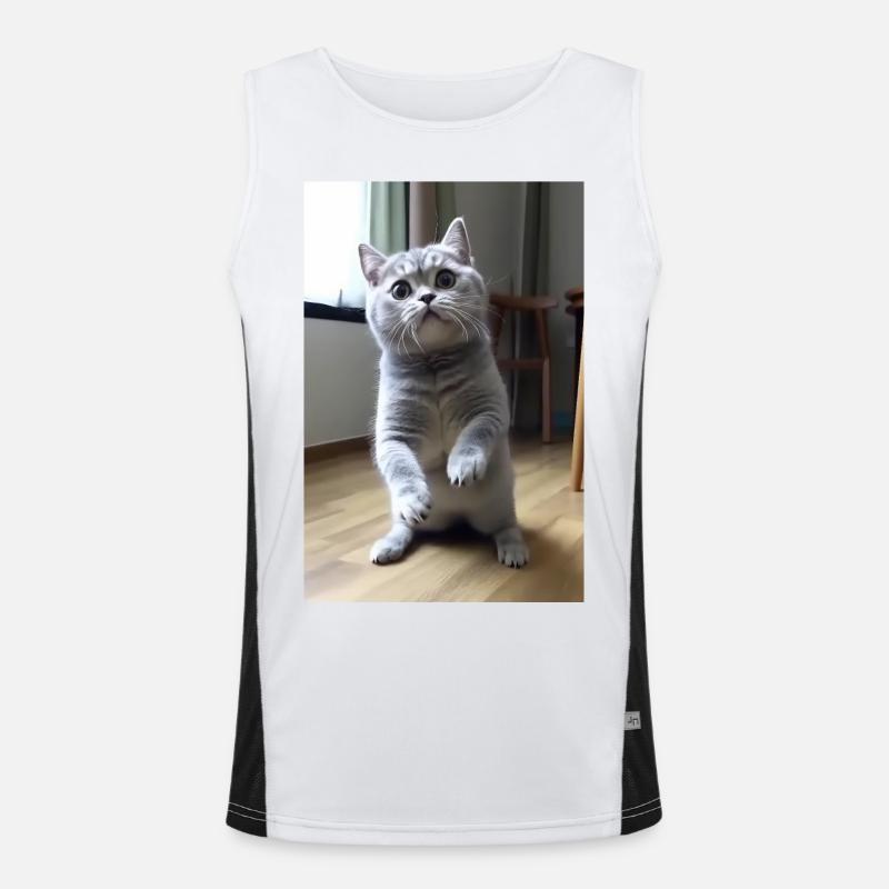 Drôle de chat mignon Débardeur respirant contrasté Homme 