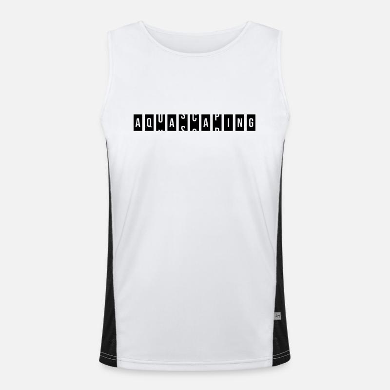 Aquascaping Fish Keeping Rolling Text - Men's Functional Contrast Tank Top  - white/black