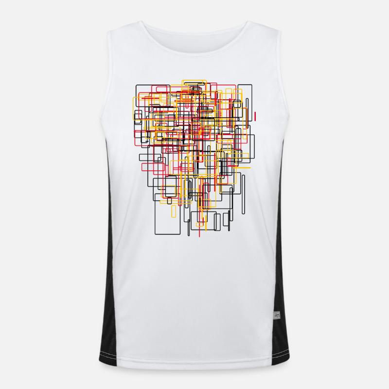 Abstract & Modern Art - Architecture Patterns - Men's Functional Contrast Tank Top  - white/black
