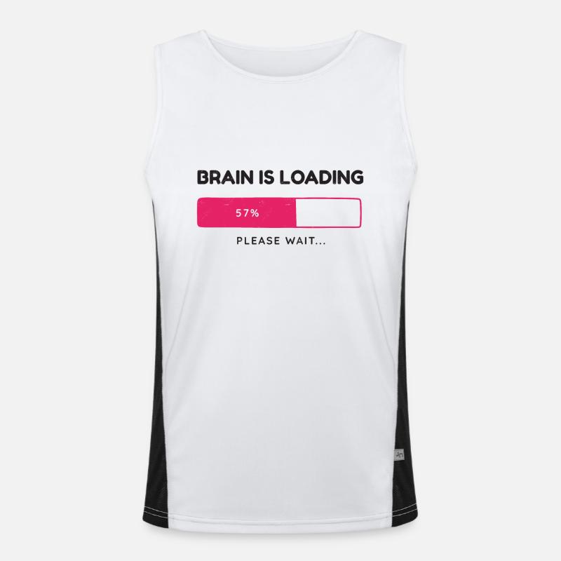 Brain is loading, please wait - Men's Functional Contrast Tank Top  - white/black