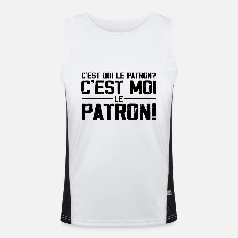 C'est Qui Le Patron C'est Moi Débardeur respirant contrasté Homme 