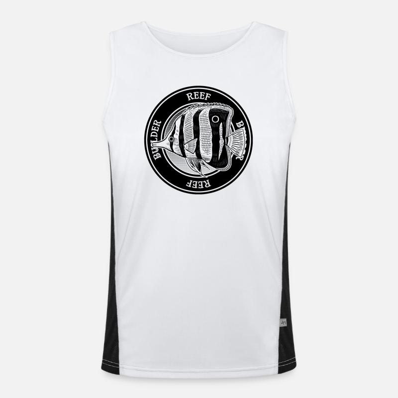 Butterfly Fish Reef Builder Marine Aquarium Fish Men's Functional Contrast Tank Top 
