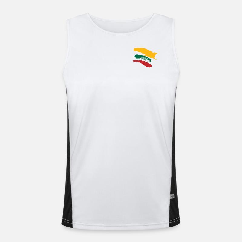 Drapeau de la Lituanie - Rayures en brosse Débardeur respirant contrasté Homme 