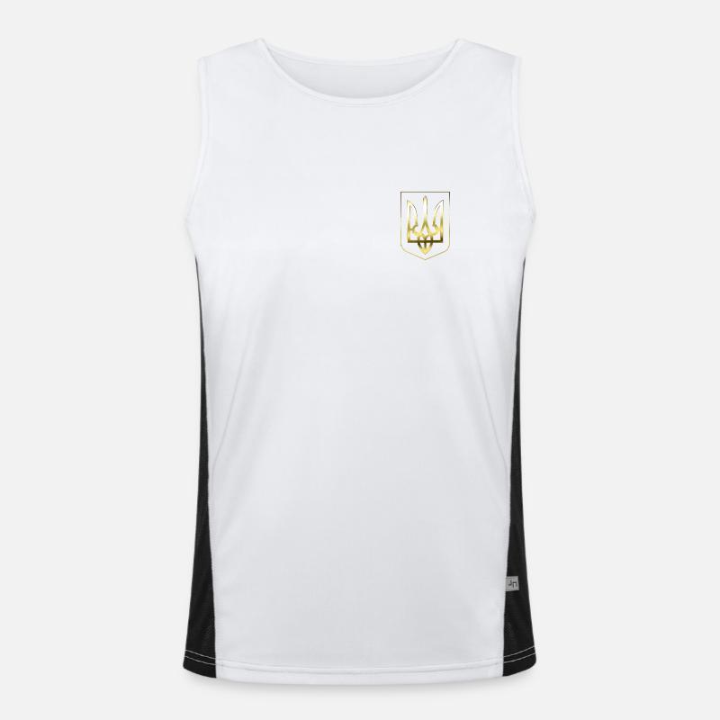 Goldenes Wappen der Ukraine Funktionelles Kontrast-Tank Top für Männer 