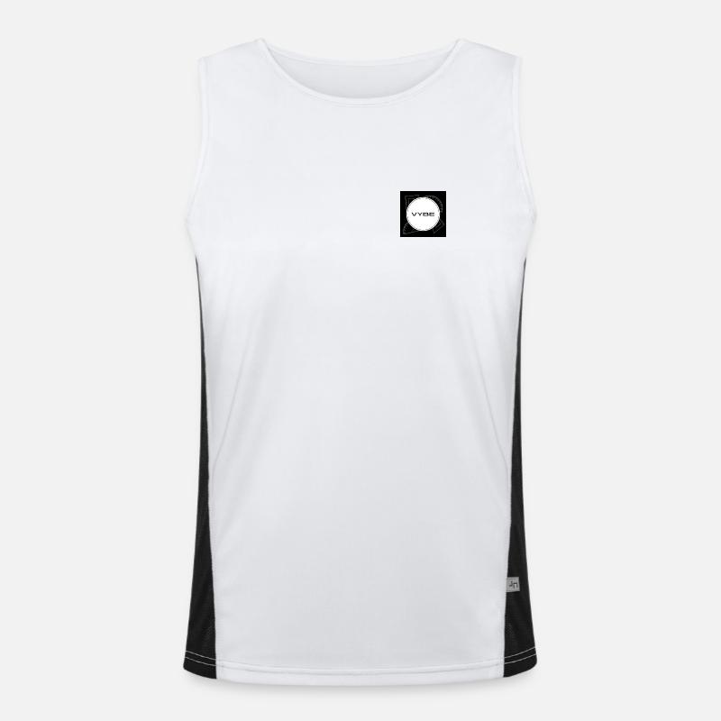 Tech-inspired VYBE graphic design - Men's Functional Contrast Tank Top  - white/black