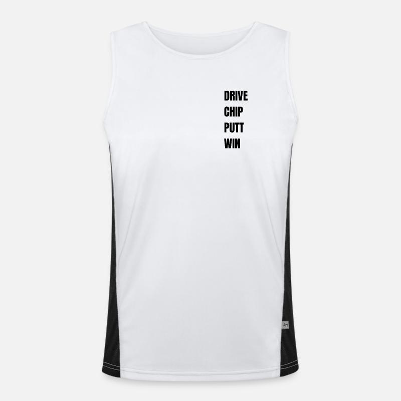 Golf Drive Chip Putt Win - Men's Functional Contrast Tank Top  - white/black