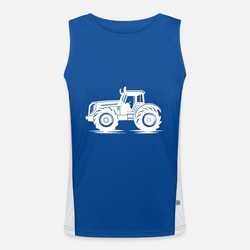 Tractor Silhouette Icon Men's Functional Contrast Tank Top 
