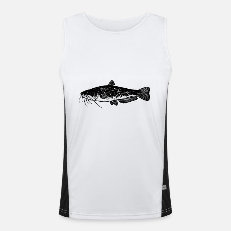 Cible Poisson Poisson-chat - Poisson - Cadeau de pêcheur Débardeur respirant contrasté Homme 