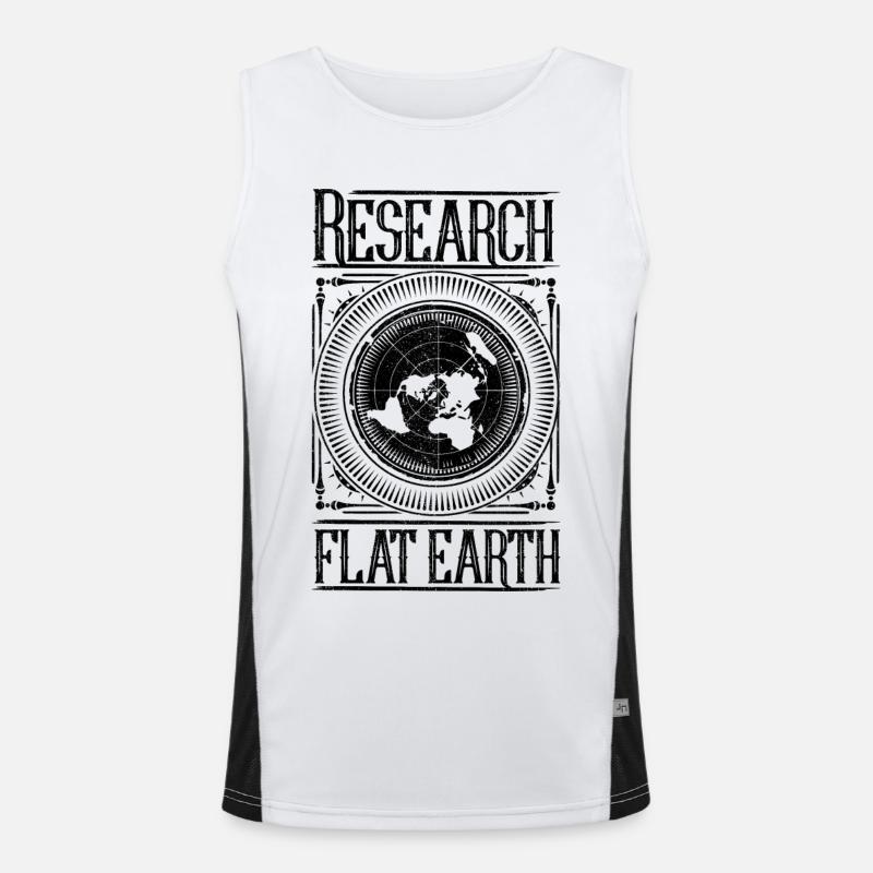 Research Flat Earth Men's Functional Contrast Tank Top 