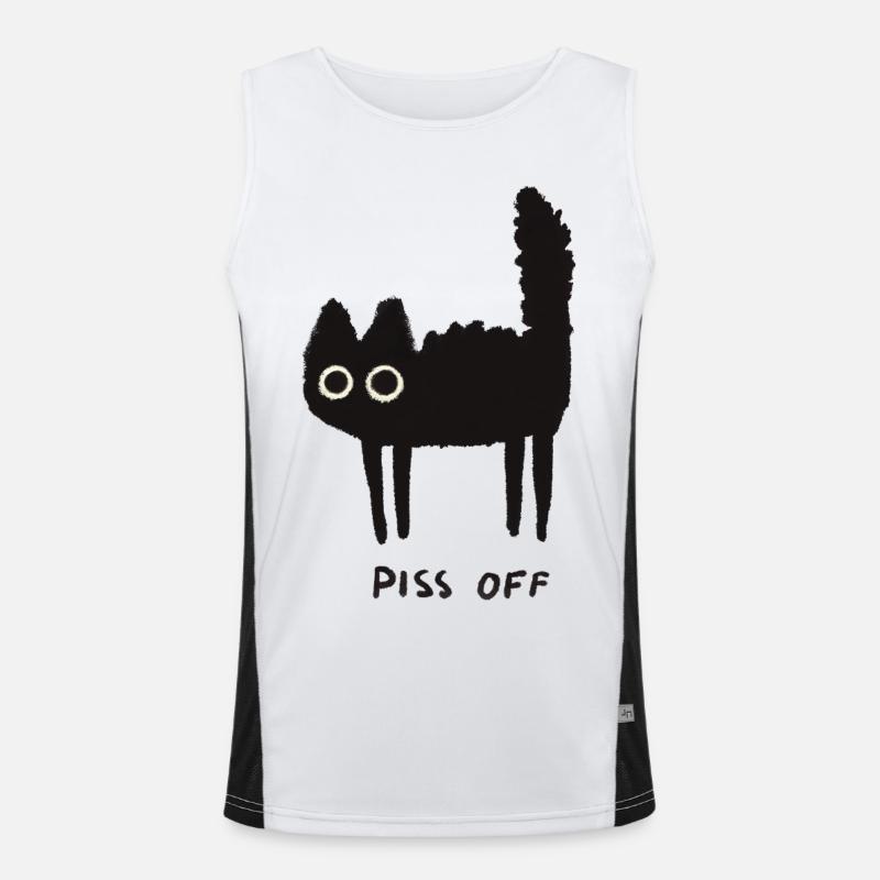 Grumpy Kitty Vibes - Laissez-moi tranquille Débardeur respirant contrasté Homme 