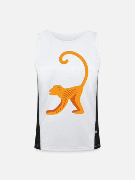 Orangutan line logo - Men's Functional Contrast Tank Top - white/black