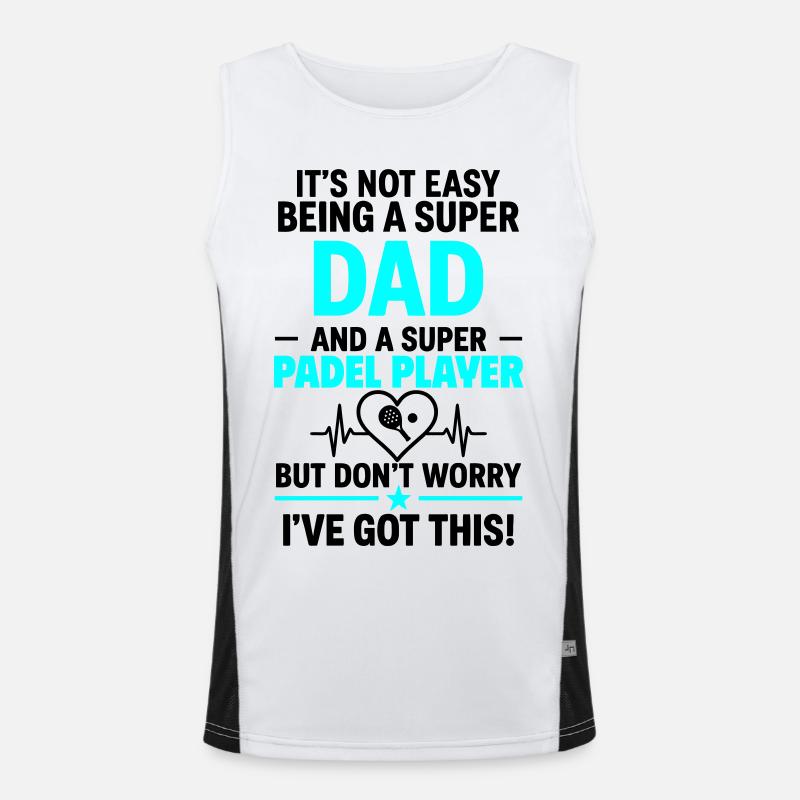 Cœur + Padel – Super Dad Padel Player Débardeur respirant contrasté Homme 