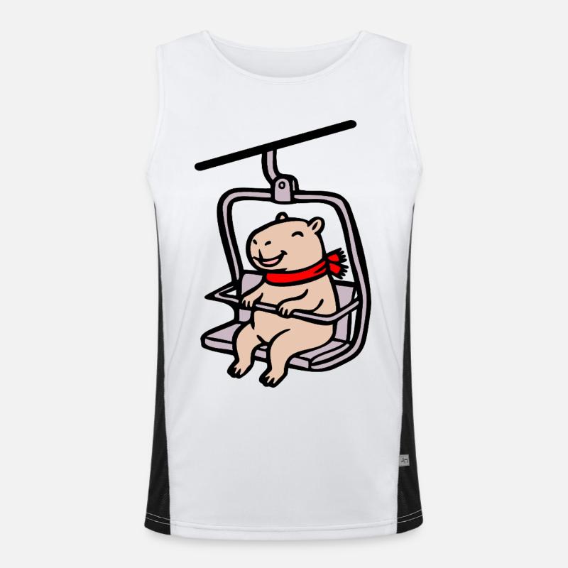 Kinder Skilift Capybara Winter Funktionelles Kontrast-Tank Top für Männer 