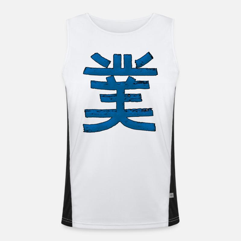 Karma - Kanji - Men's Functional Contrast Tank Top  - white/black