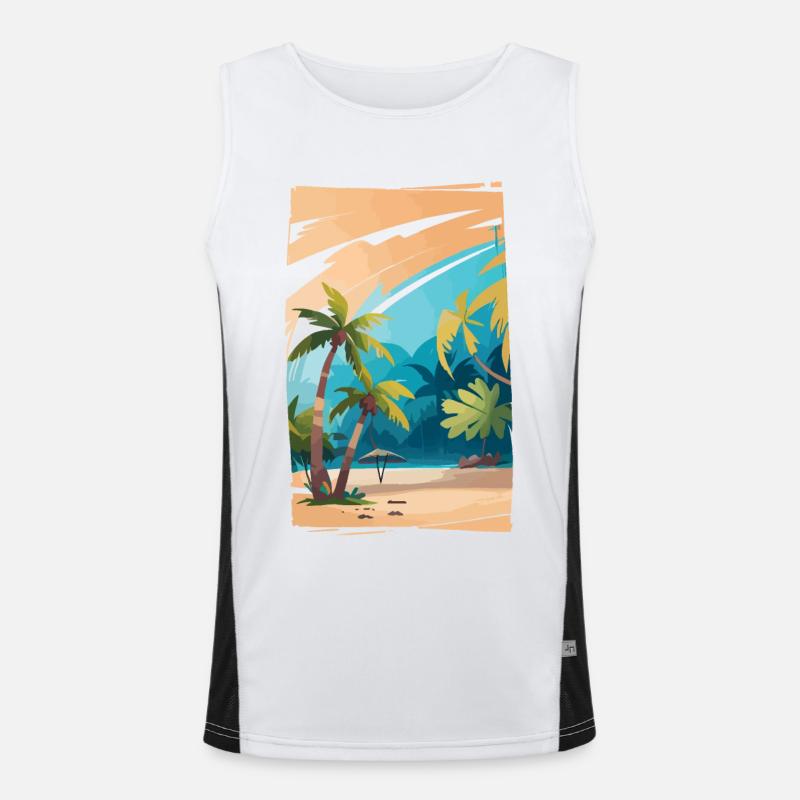 Tropical Background Men's Functional Contrast Tank Top 
