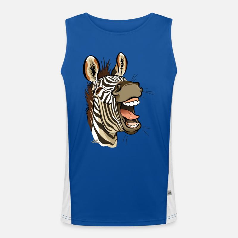 Zebra lachen Funktionelles Kontrast-Tank Top für Männer 