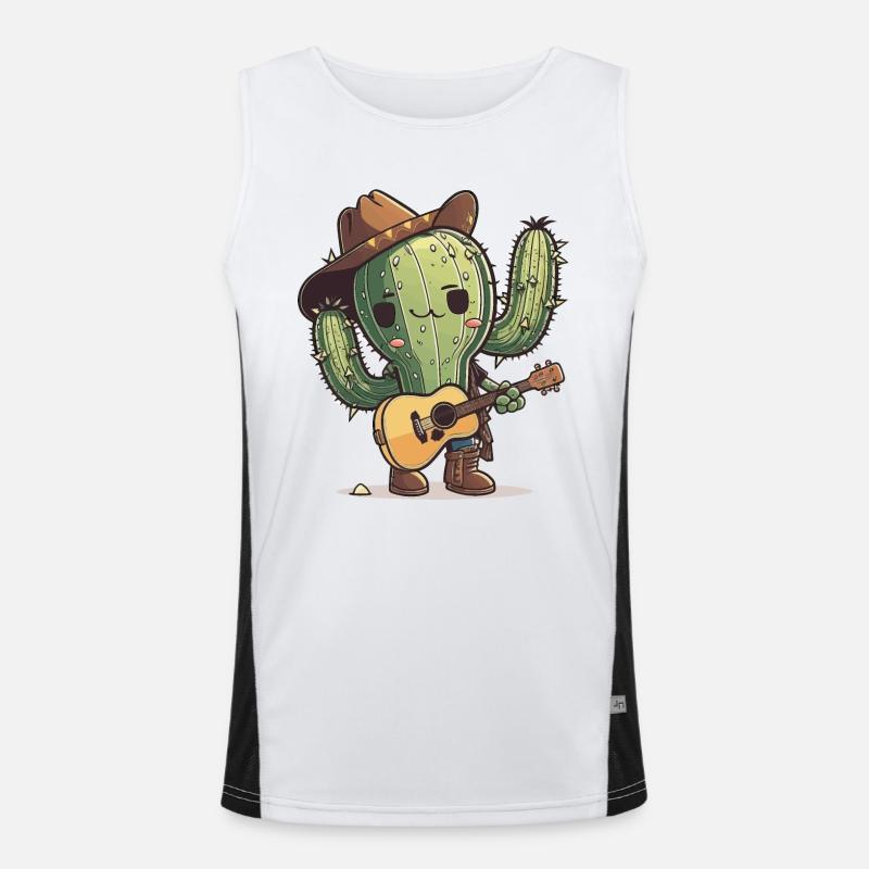 The Musical Cactus Men's Functional Contrast Tank Top 
