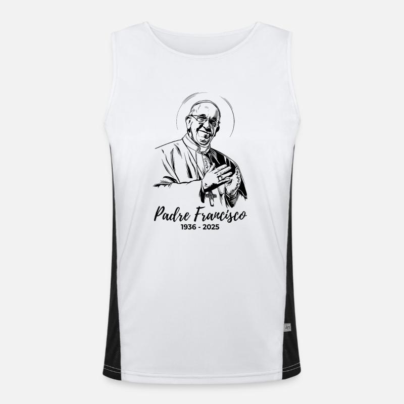 Pope Francis gives his blessing Men's Functional Contrast Tank Top 