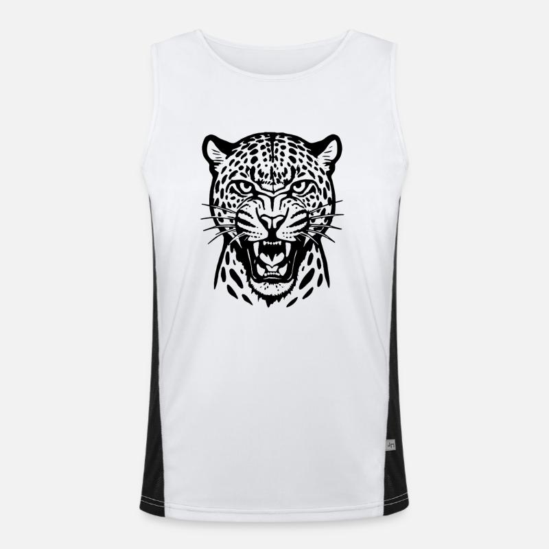 Leopard - Raubkatze, Afrika Funktionelles Kontrast-Tank Top für Männer 